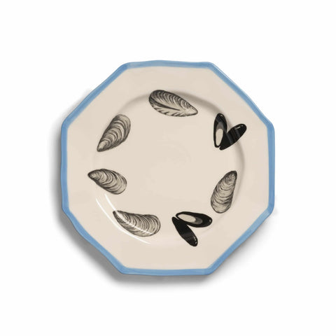 Mussel Motif Porcelain Platter, 31cm