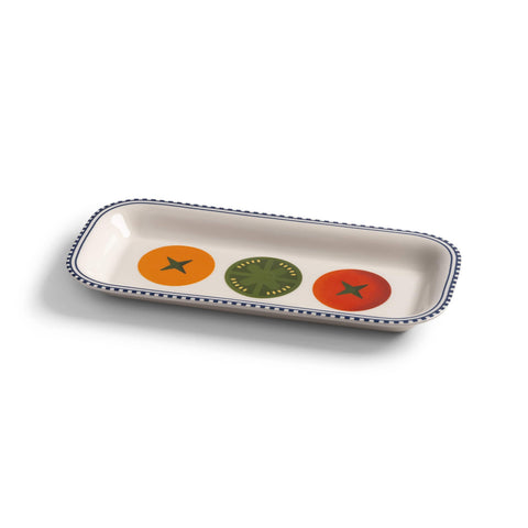 Tomato Motif Porcelain Taverna Platter, 30cm