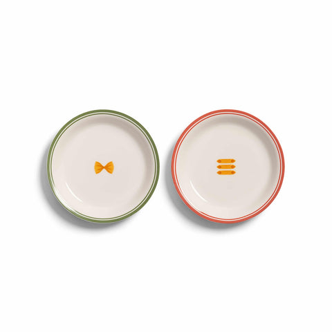 Set of 2 Porcelain Taverna Pasta Shallow Bowls, 20.5cm