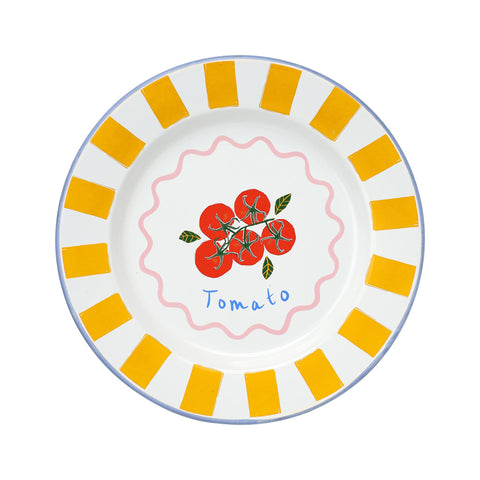 Tomato Printed Enamel Dinner Plate, 25cm