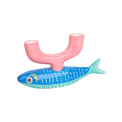 Sardine Fish Ceramic Candle Holder