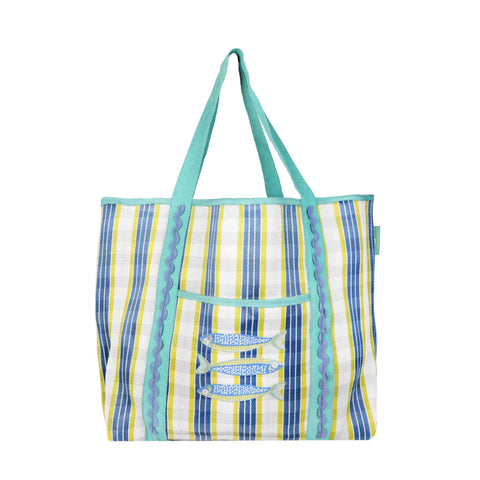 Recycled Plastic Striped Sardine Tote Bag