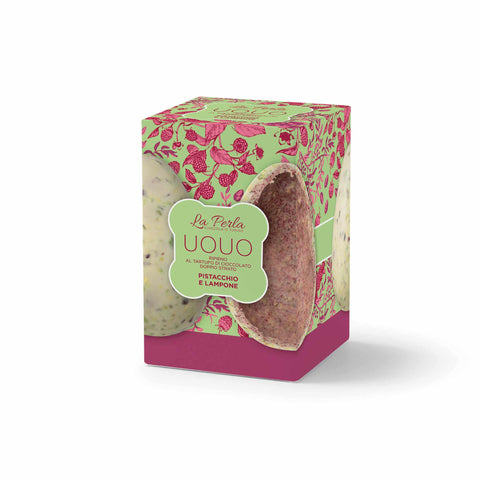 La Perla di Torino Pistachio & Raspberry Filled Easter Egg, 100g