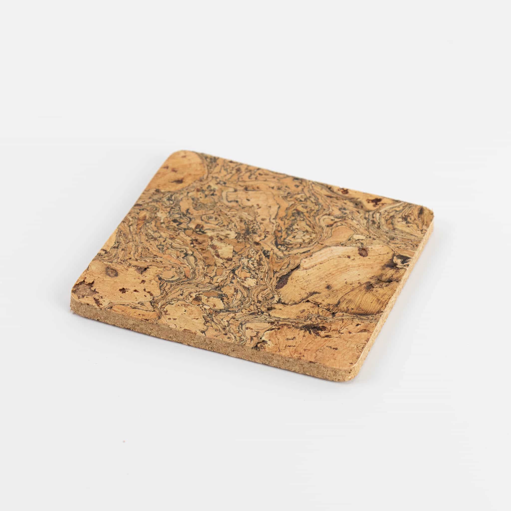 Set of 4 Marbled Cork Square Coasters, 9cm