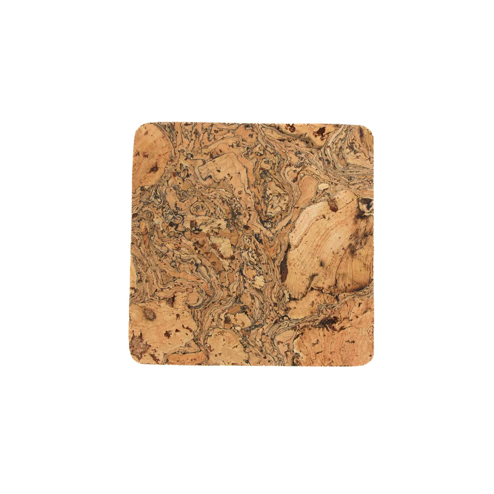 Set of 4 Marbled Cork Square Coasters, 9cm