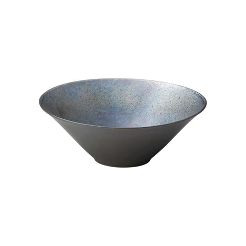 Japanese Kouetsu Matte Black Irridescent Bowl, 22cm