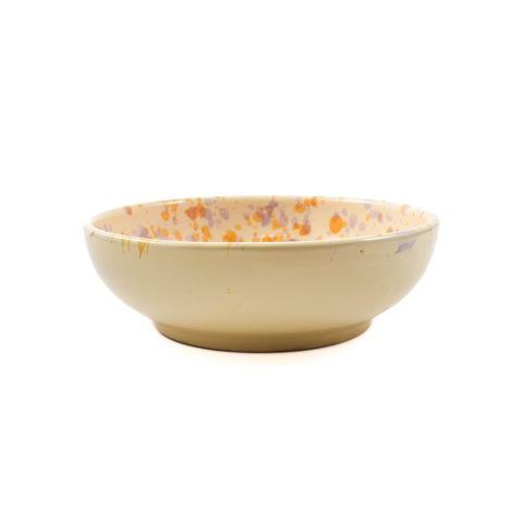 Puglia Lilac and Yellow Splatter Bowl, 19cm