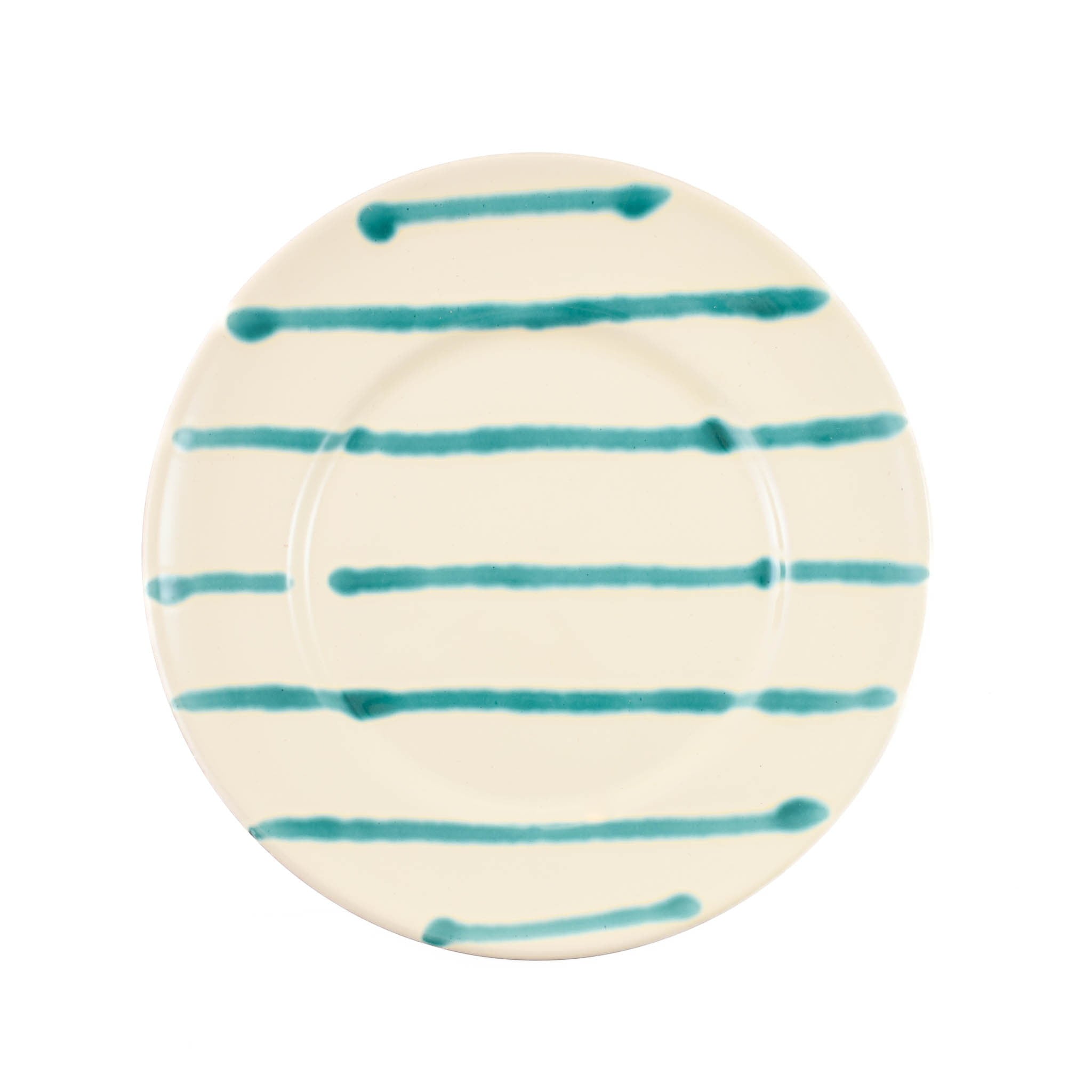 Puglia Teal Stripe Dinner Plate, 24cm