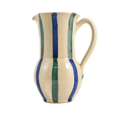 Puglia Aquamarine and Blue Stripe Pitcher