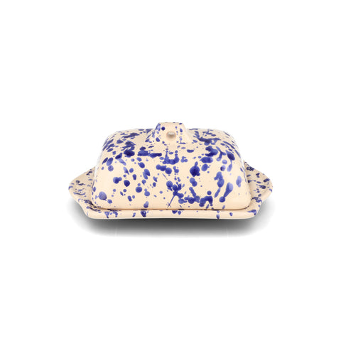 Puglia Blue Splatter Butter Dish, 20x12.5cm