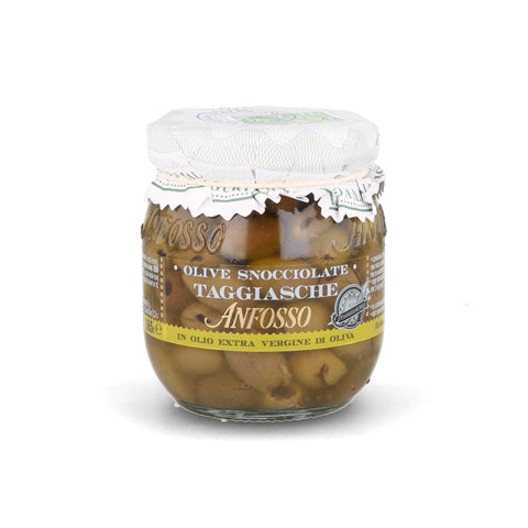 Olio Anfosso Pitted Taggiasca Olives in Extra Virgin Olive Oil, 185g