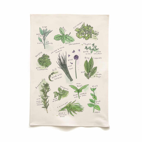 Quite Nice Clothing Herbs Organic Cotton Tea Towel