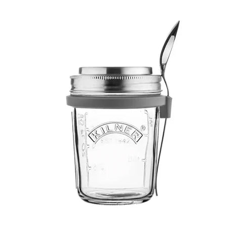 Kilner Breakfast Jar Set with Spoon, 350ml