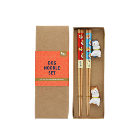 Set of 2 Dog Chopsticks & Rests Set