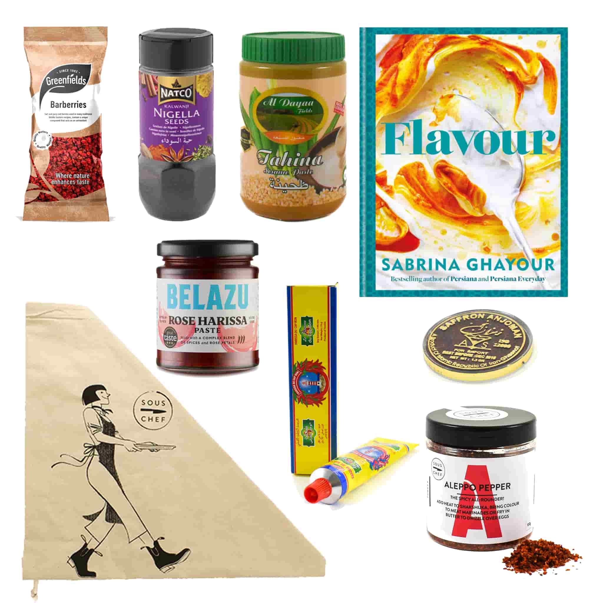 Sabrina Ghayour Flavour Cookbook & Ingredients Set