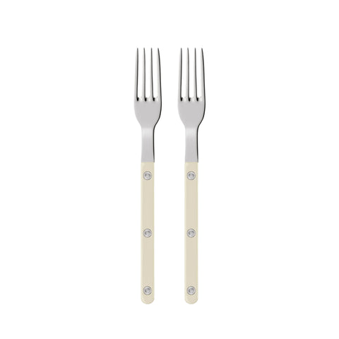 Set of 2 Sabre Paris Ivory Bistrot Cake Forks in Gift Box