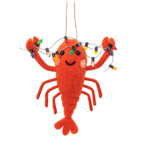 Felt Fairy Light Lobster Tree Decoration