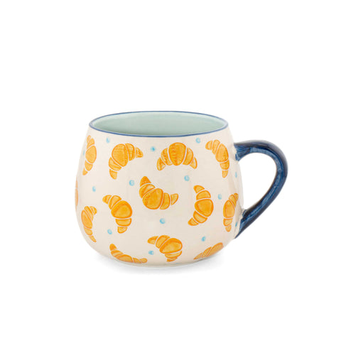 Croissant Stamped Ceramic Mug, 400ml