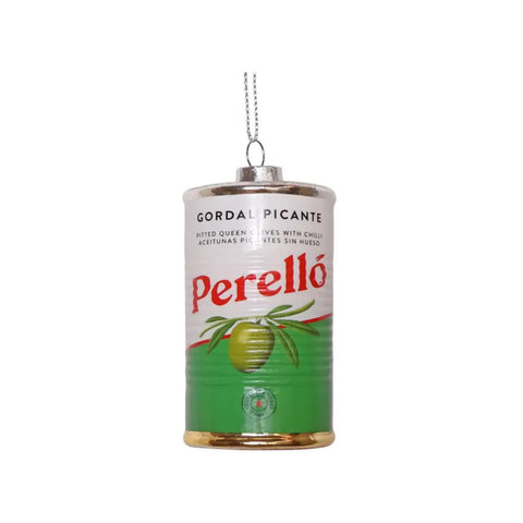 Perello Gordal Picante Olives Glass Bauble Tree Decoration, 8cm