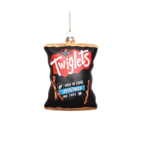 Twiglets Bag Glass Bauble Tree Decoration, 9cm