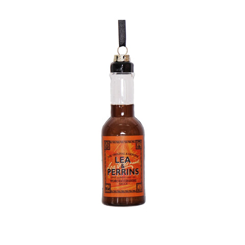 Lea & Perrins Worcestershire Sauce Bottle Glass Bauble Tree Decoration, 12cm