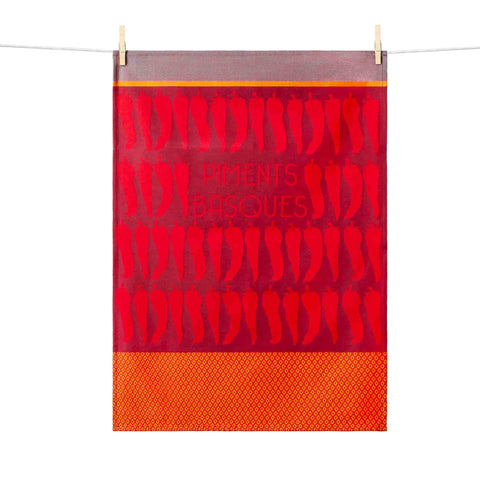 Tissage Moutet Chilli Pepper French Jacquard Tea Towel