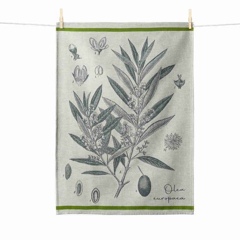 Tissage Moutet Olive French Jacquard Tea Towel