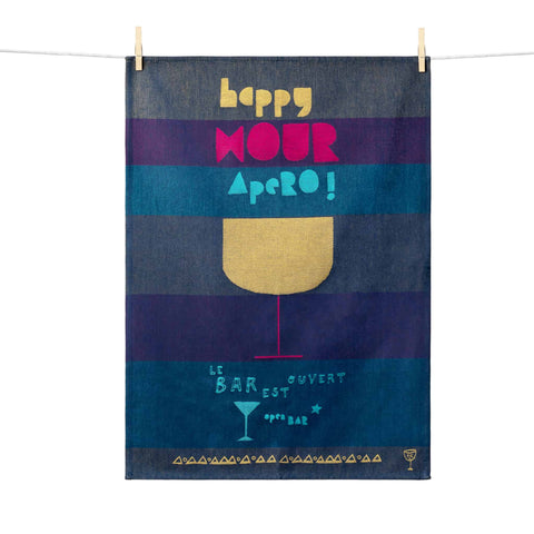 Tissage Moutet Happy Hour French Jacquard Tea Towel