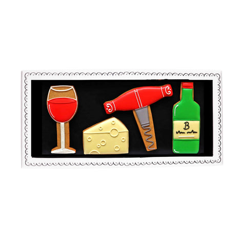 Biscuiteers Cheese & Wine Large Letterbox Iced Biscuits, 60g