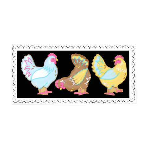 Biscuiteers Three Hens Large Letterbox Iced Biscuit, 40g