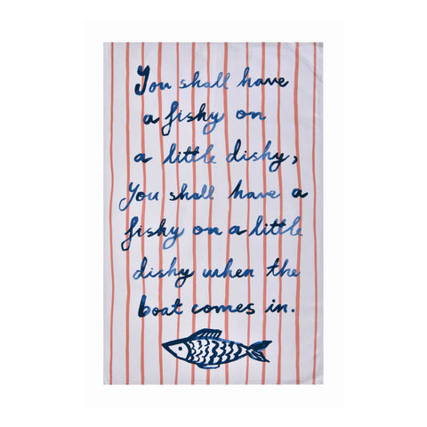 Catch of the Day Stripe Tea Towel