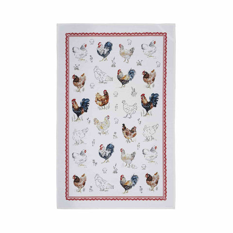 Farm Birds Cotton Tea Towel