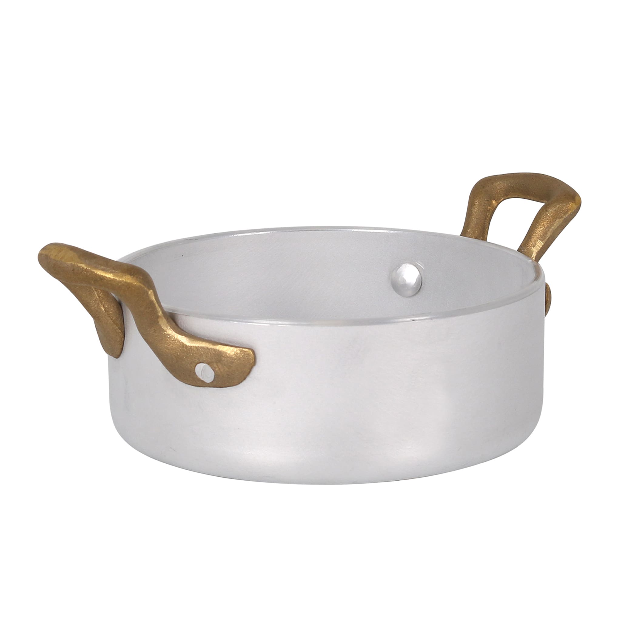 Mini Casserole with Brass Handles for Serving, 12.5cm