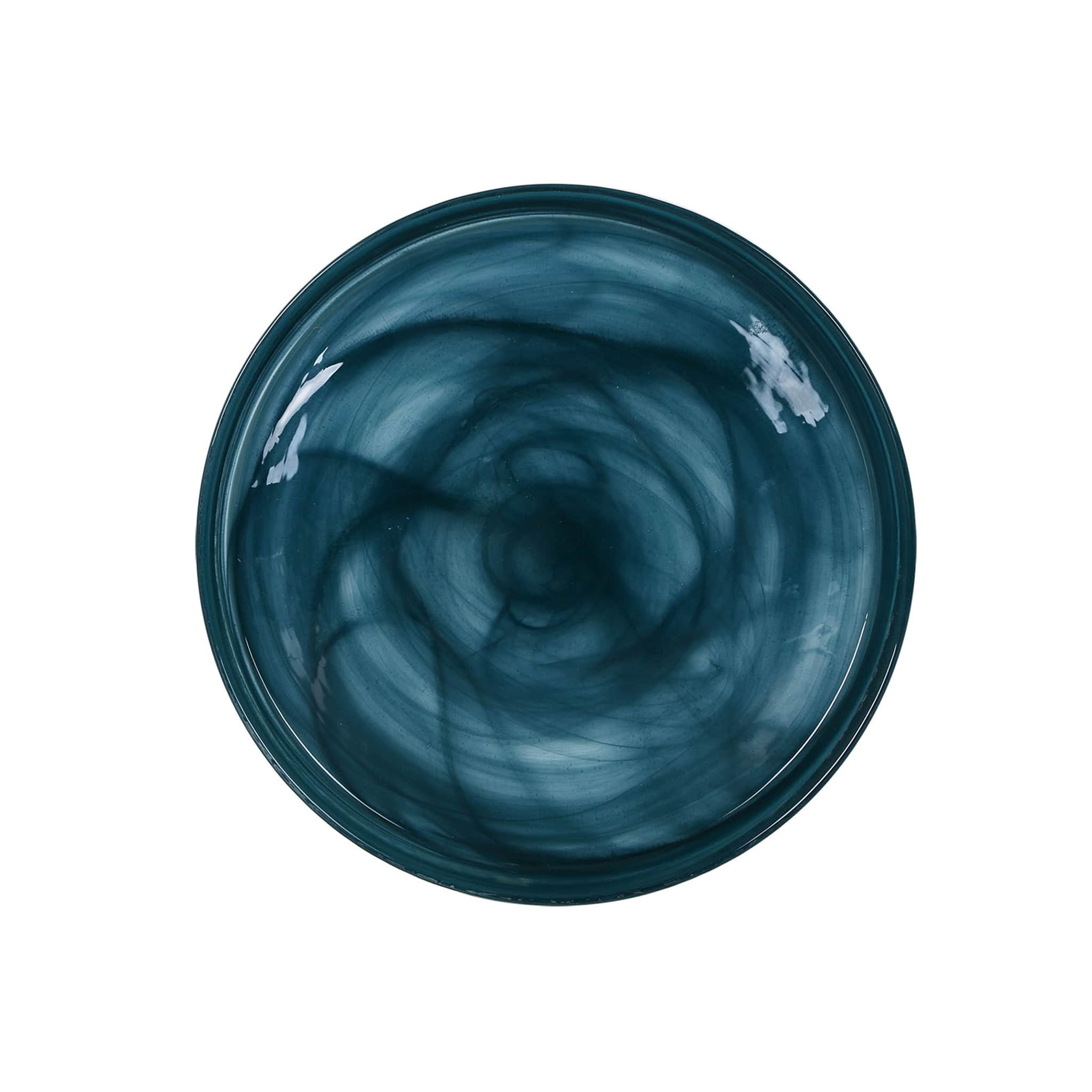 Teal Marble Glass Side Plate, 21cm