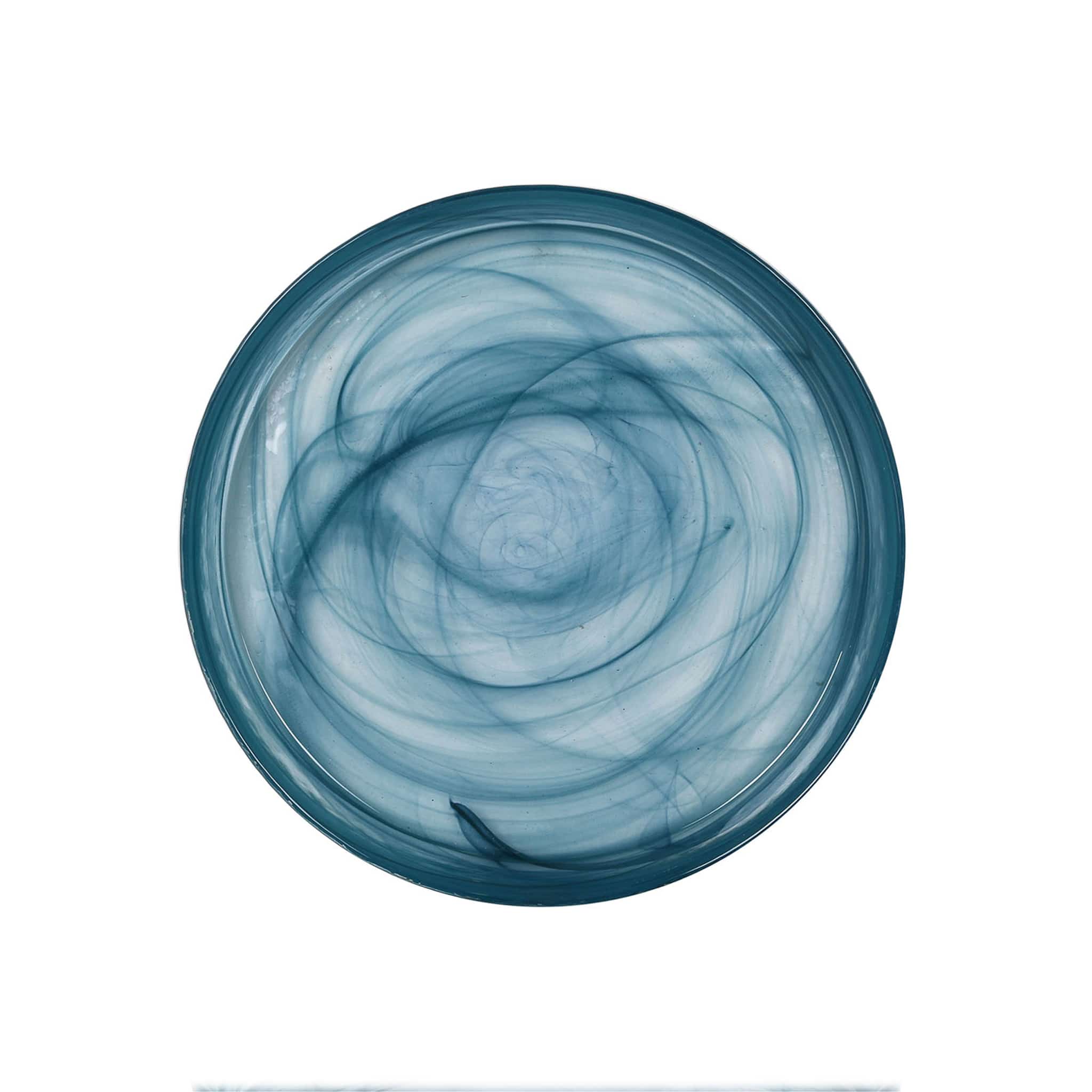 Teal Marble Glass Bread Plate, 15.5cm