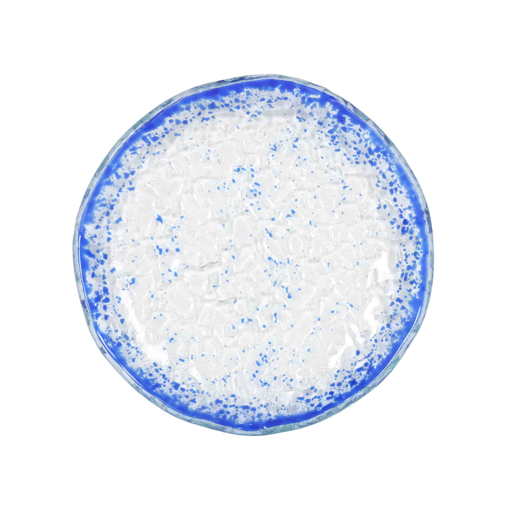 Cobalt Blue Rim Glass Bread Plate, 14.5cm