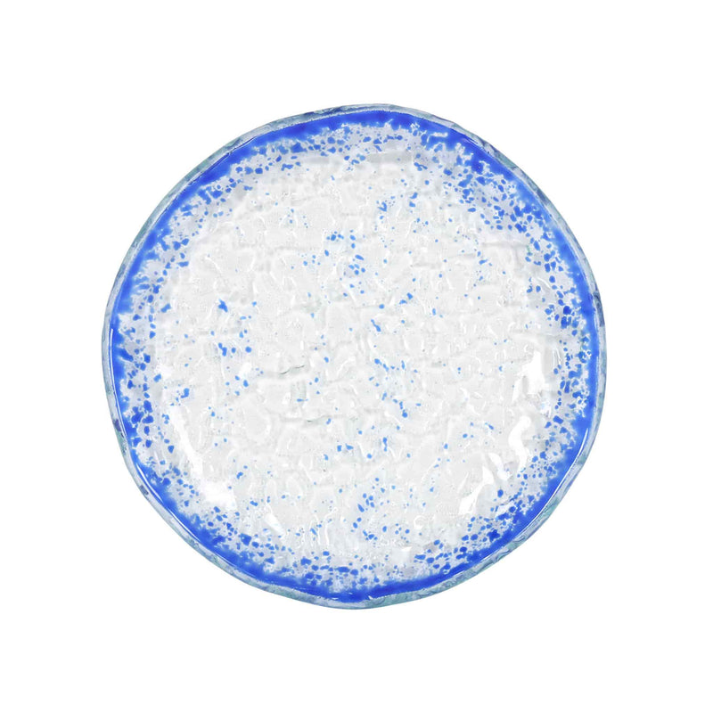 Cobalt Blue Rim Glass Bread Plate, 14.5cm