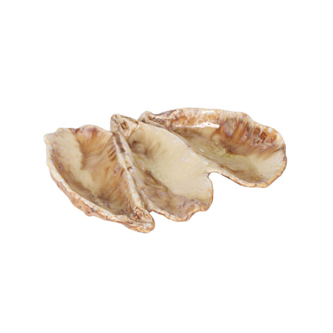 Triple Oyster Shaped Serving Bowl, 18x14cm