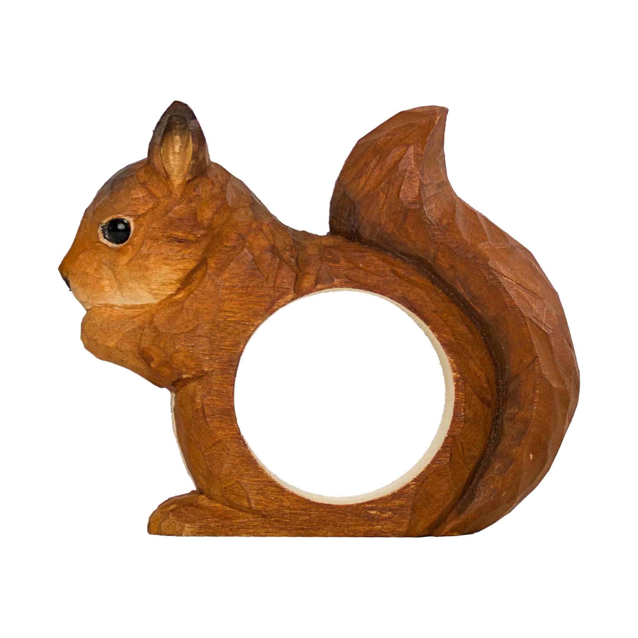 Handcarved Squirrel Napkin Ring