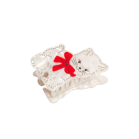 Eat My Socks White Cat Hair Claw Clip
