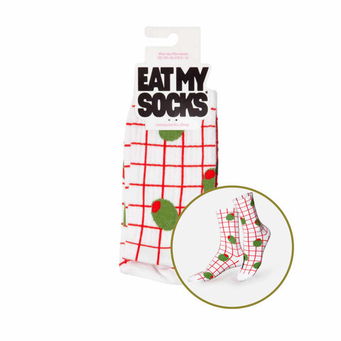 Eat My Socks Olive Motif Printed Socks