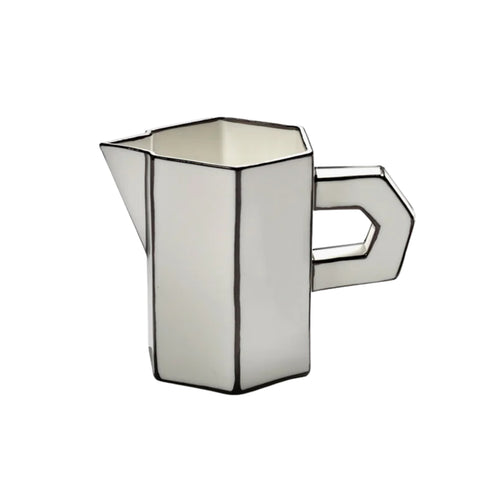 Serax Carte Blanche White & Black Ceramic Small Jug, 205ml