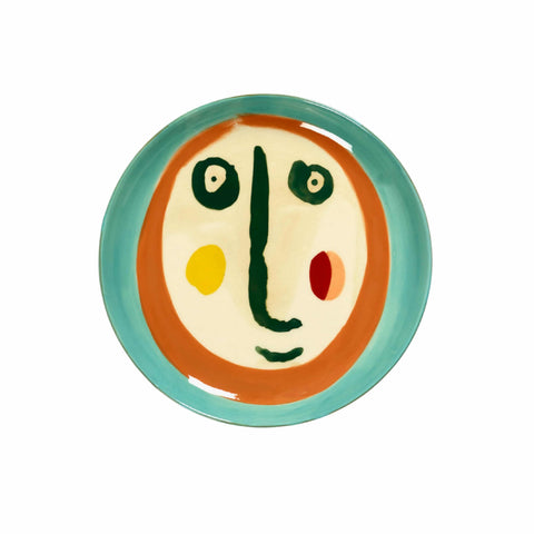 Serax Feast by Ottolenghi Teal, White, & Orange Face 2 Small Plate, 19cm