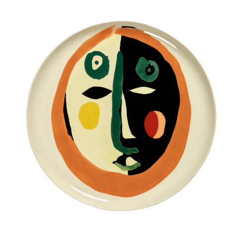 Serax Feast by Ottolenghi Black, White, & Orange Face 1 Serving Plate, 35cm