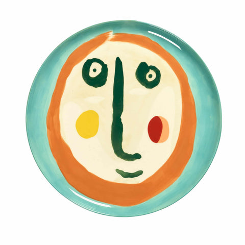 Serax Feast by Ottolenghi Teal, White, & Orange Face 2 Serving Plate, 35cm