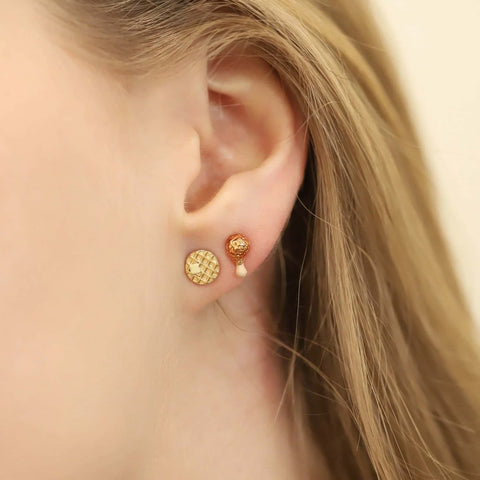 Pair of Coordinating Chicken n' Waffles Stud Earrings