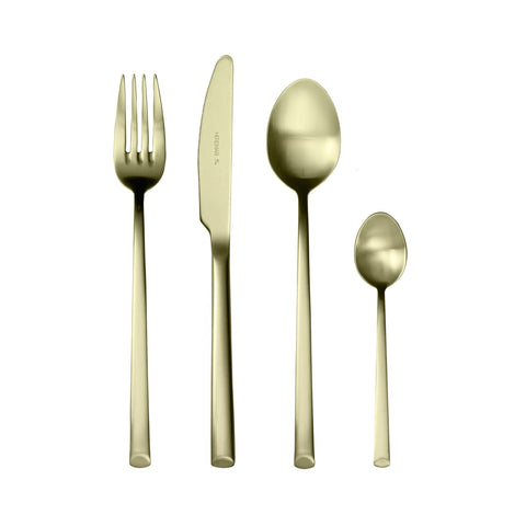 Arco Brushed Champagne Gold 4 Piece Place Setting Cutlery Set