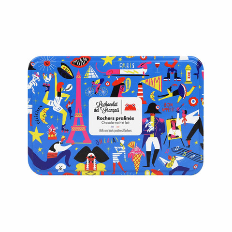 Le Chocolat des Francais Dark & Milk Chocolate Covered Rochers in Gift Tin, 155g