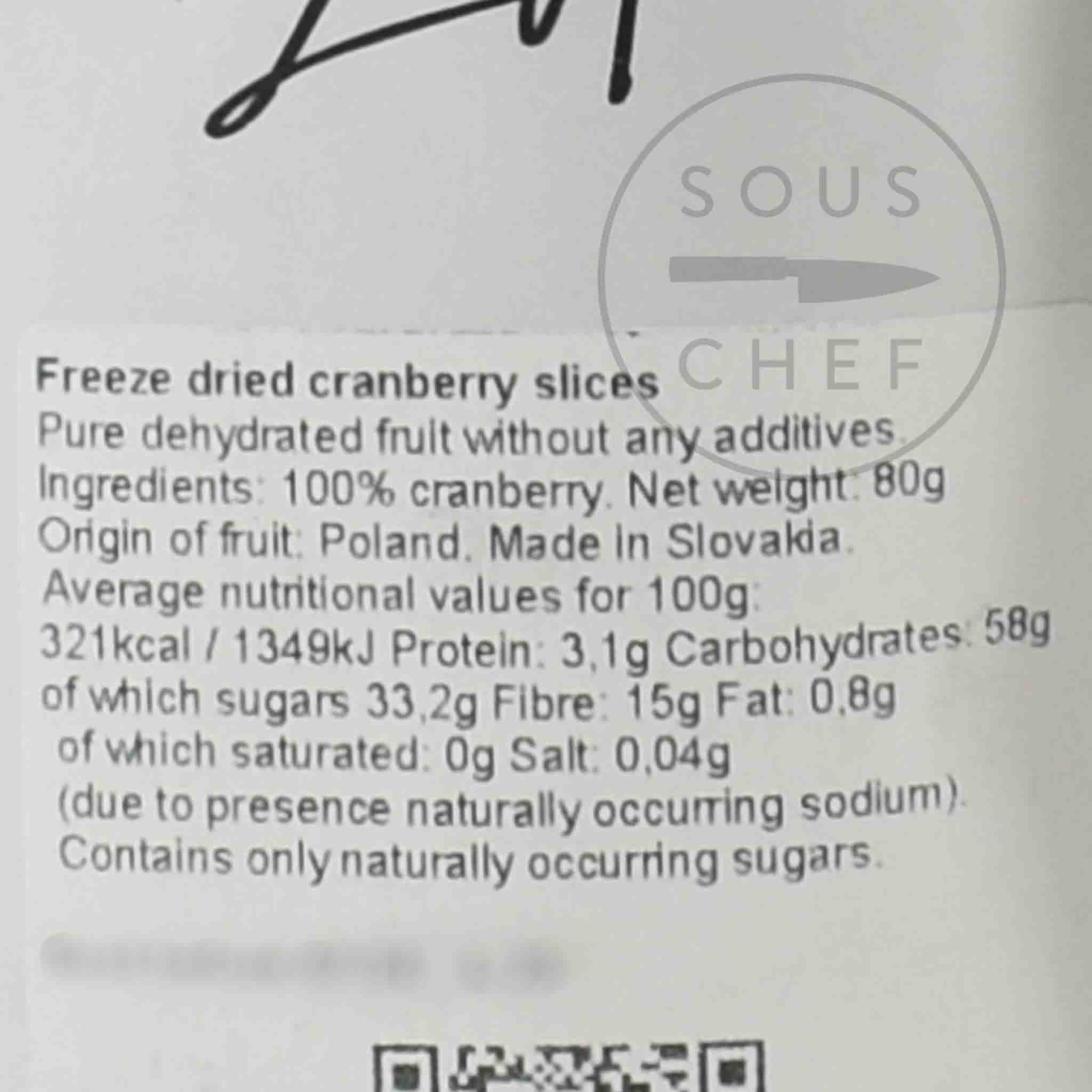 ZingyZoo Freeze Dried Cranberry Halves, 80g