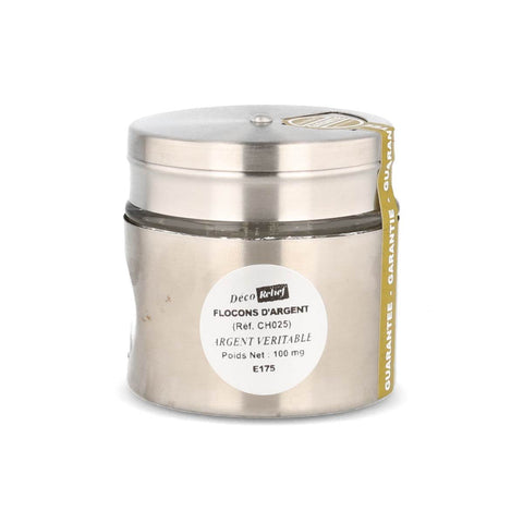 Deco Relief Real Silver Flakes, 100mg